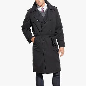 London Fog Men’s Iconic Double Breasted Trench Coat Size 44 Regular